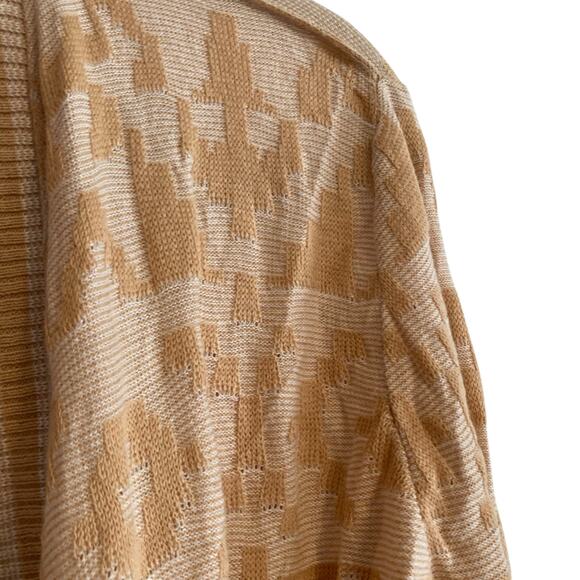Y2K Abercrombie Fitch Gold Aztec Tribal Cotton Asymmetrical Cardigan Size Medium - Picture 13 of 16